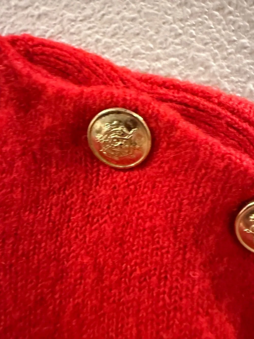 J Crew Crewneck Red sweater with shoulder buttons Size XL